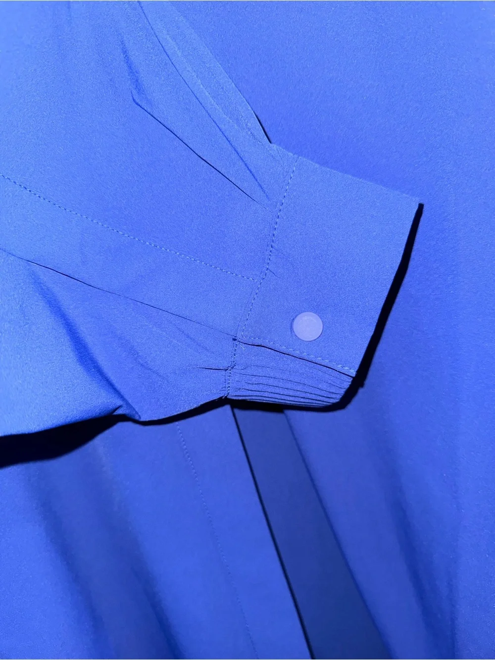 Nike 24.7 Dri-FIT Button Down Shirt Blue Oversized Stretch Women S